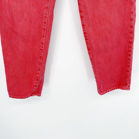 Madewell The Mom Jean Garment Dyed Edition in Enamel Red Size 26 Denim Cotton - Picture 3 of 12